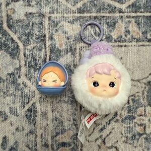 Purple and White Keychain Toy